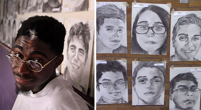 High School Student Secretly Draws All 411 Of His Graduating Classmates