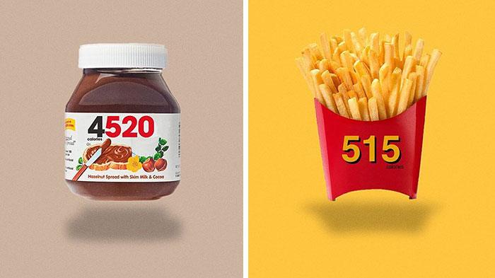 Food Logos Redesigned To Show Calorie Count