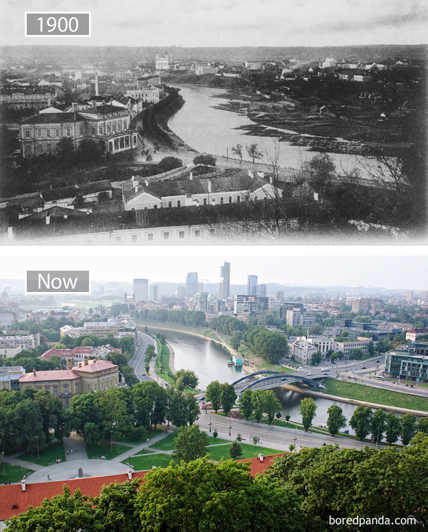 Vilnius, Lithuania - 1900 And Now