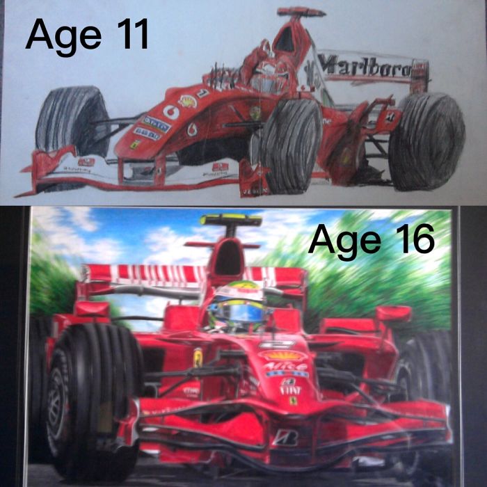 5 Years Between Ferrari F1 Car Drawings