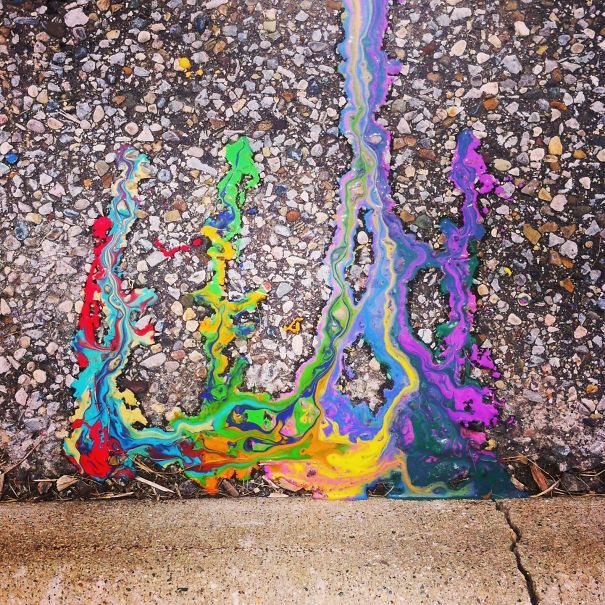 After Dumping Out The Kid's Sidewalk Paint