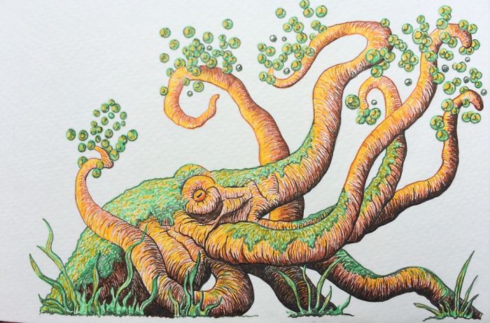 I Merge Trees With Animals Using Ink