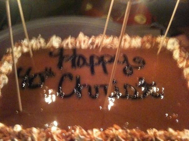 Husband's 40th Birthday Cake. It Was Around Christmas And My Hubby's Name Is Chris!!!