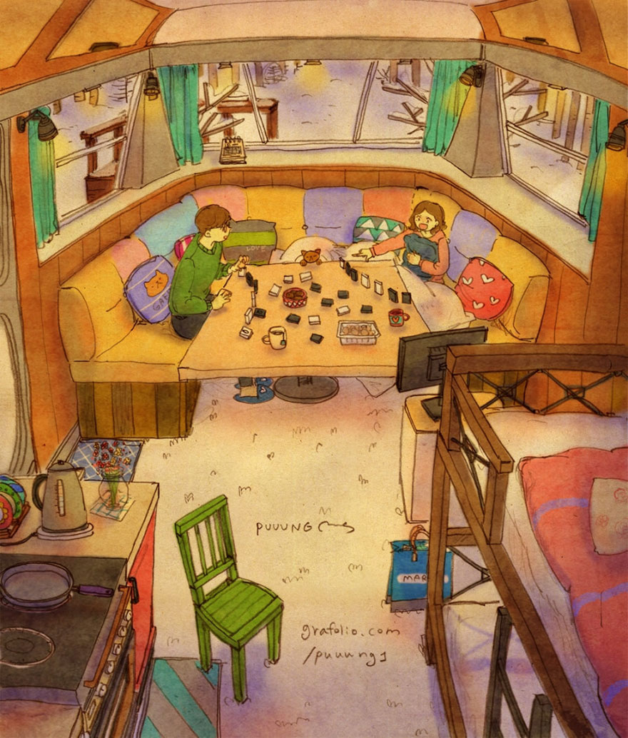Playing Board Games In A Camper