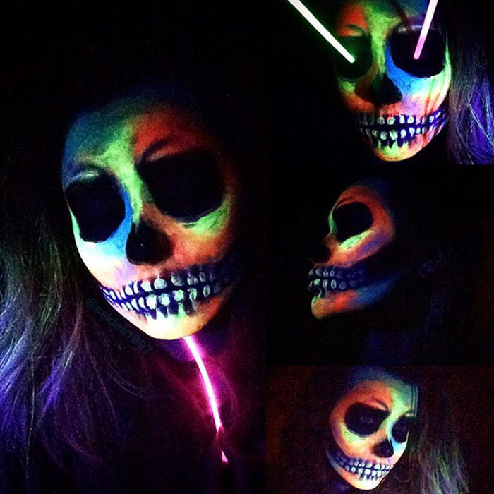 Neon Rainbow Skull
