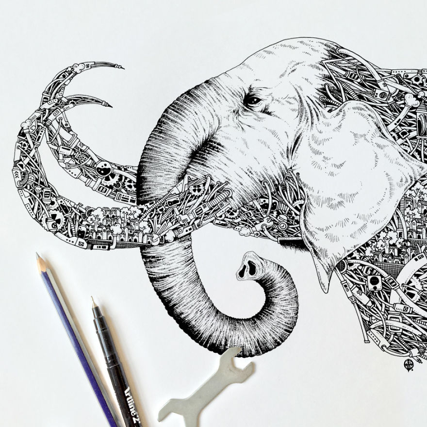 I Doodle Animals And Objects With A Steampunk Twist
