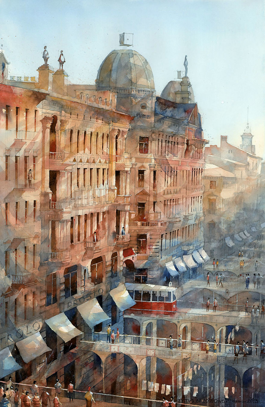 Polish Watercolor Artist Changes Routes Of Trams In His Hometown Warsaw