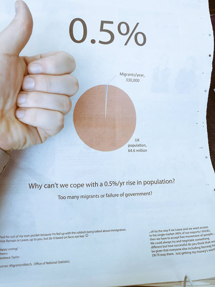 Man Fed Up With Immigration Debate Buys His Own Newspaper Ad