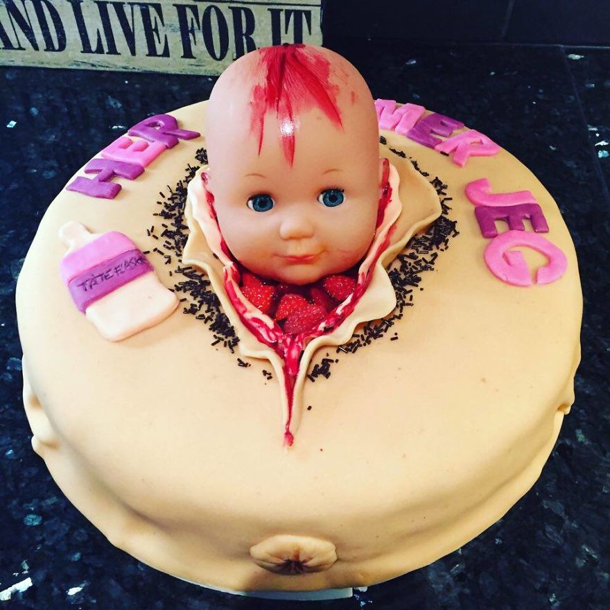 My Wife Wanted To Shock Her Sister With A Special Cake For Her Baby Shower.... Success!
