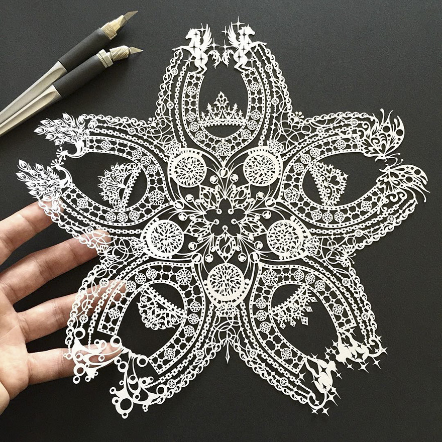Japanese Artist Hand-Cuts Insanely Detailed Paper Art