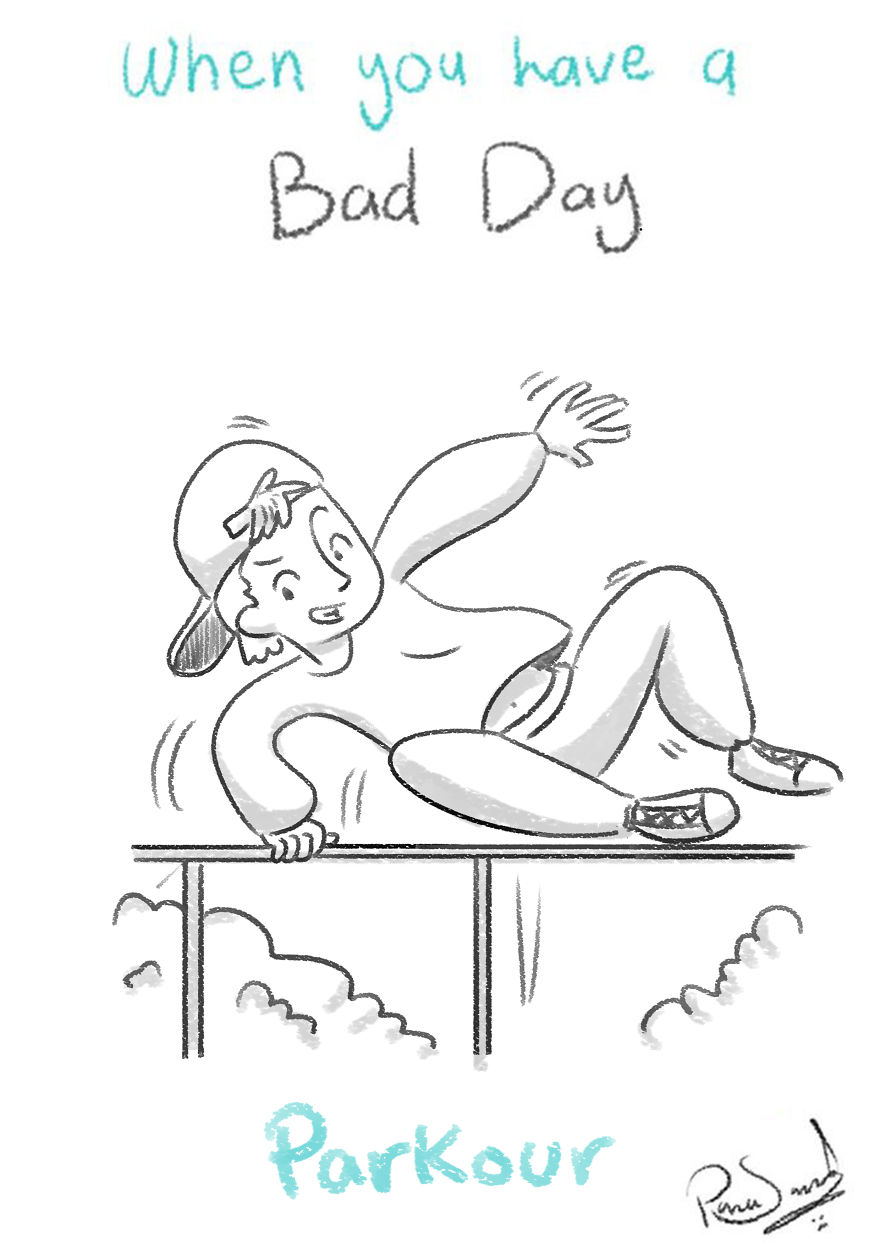 I Asked People : What Do You Do When You're Having A Bad Day? ... And Drew Their Answers.