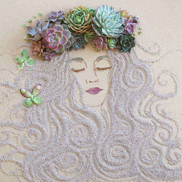 I Balance Twigs And Flowers To Create Intricate Portraits Out Of Mother Nature