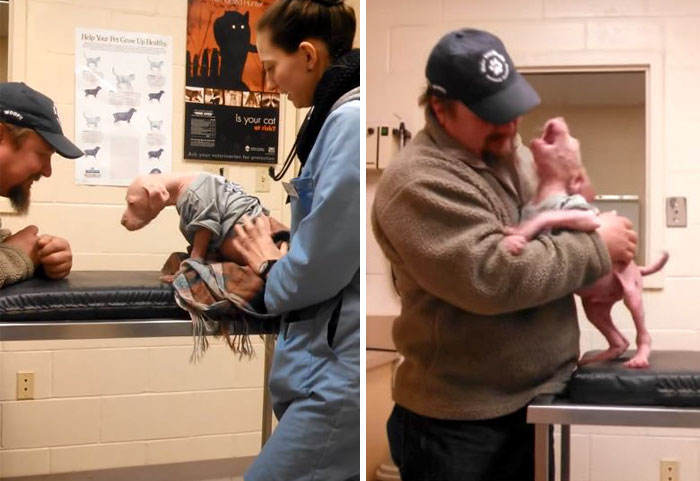 Pit Bull Pup Can’t Believe His Rescuer Is Back To Adopt Him