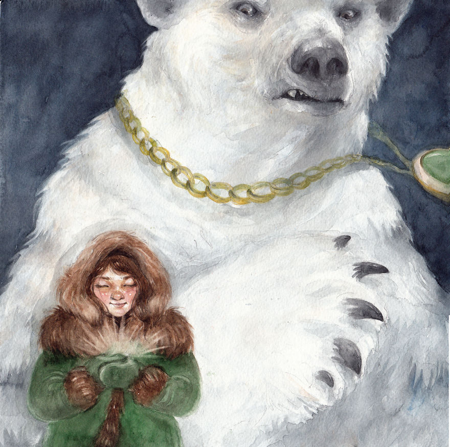 I Created Watercolor Illustrations Based On The Fantasy Novel 'The Golden Compass'