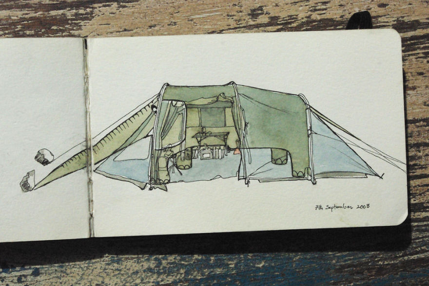 I've Been Drawing Elephants In The Tent For 8 Years On Every Camping Holiday