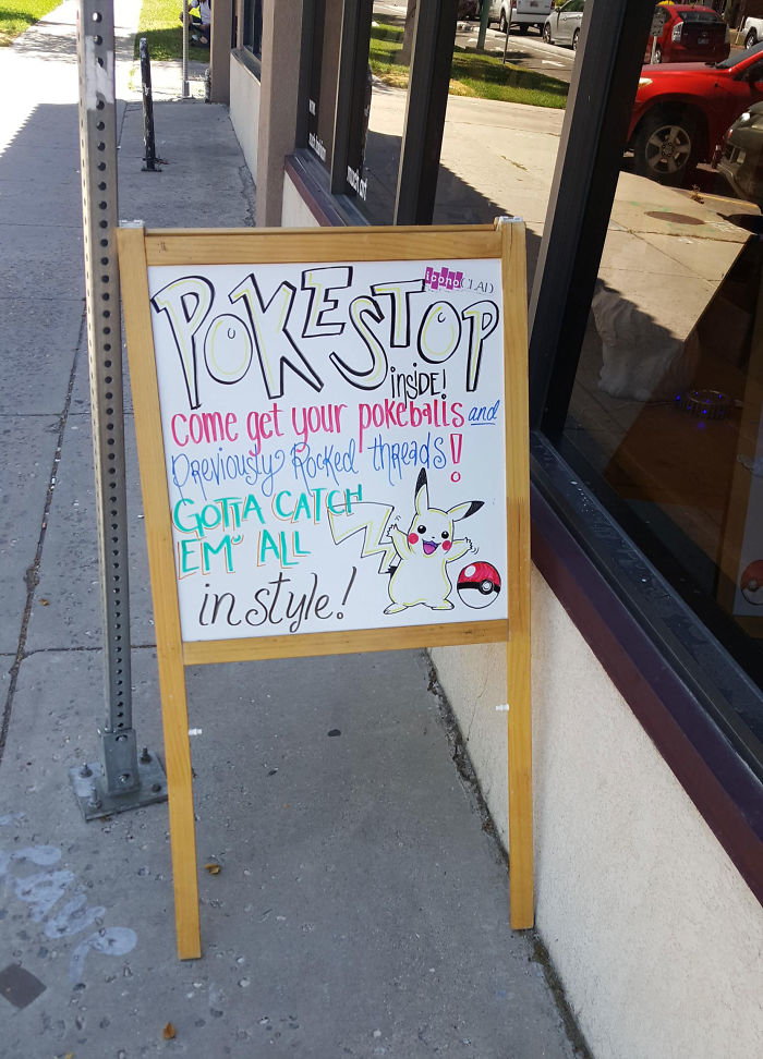 My Local Indie Clothing Store Is A Pokéstop; They're Getting In The Spirit!