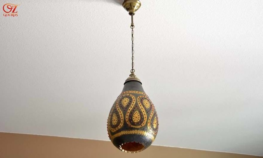 I Make Unique, One Of A Kind, Handcrafted Organic Gourd Lamps
