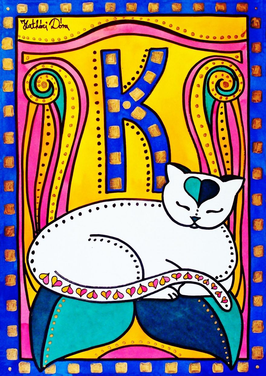 My Beloved Cat Inspired Me To Create These Colorful Feline Artworks