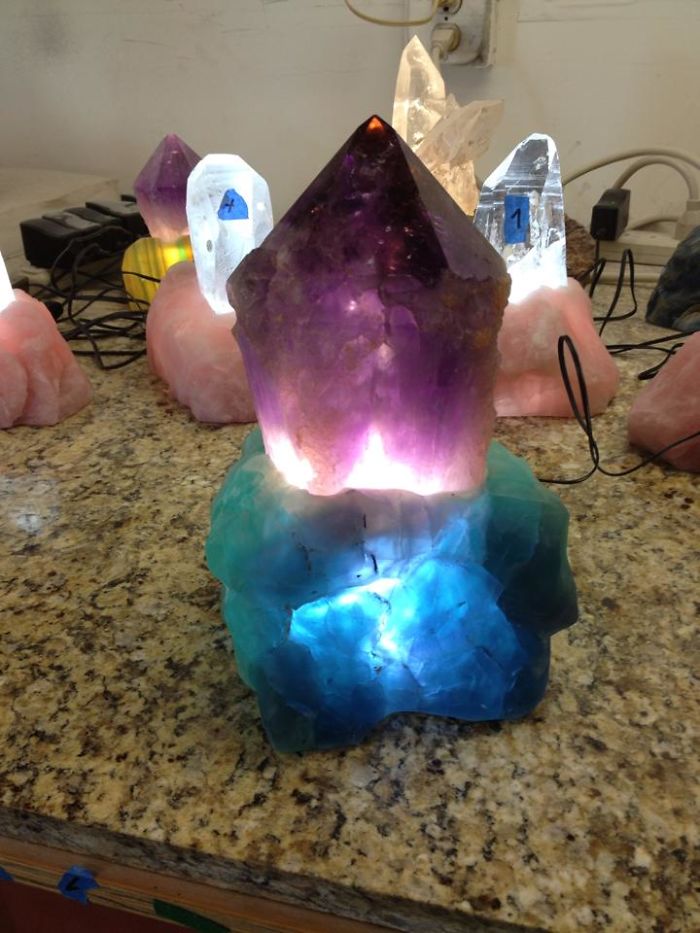My Father-In-Law Hand-Makes These Amazing Led Lamps From Natural Minerals And Crystals