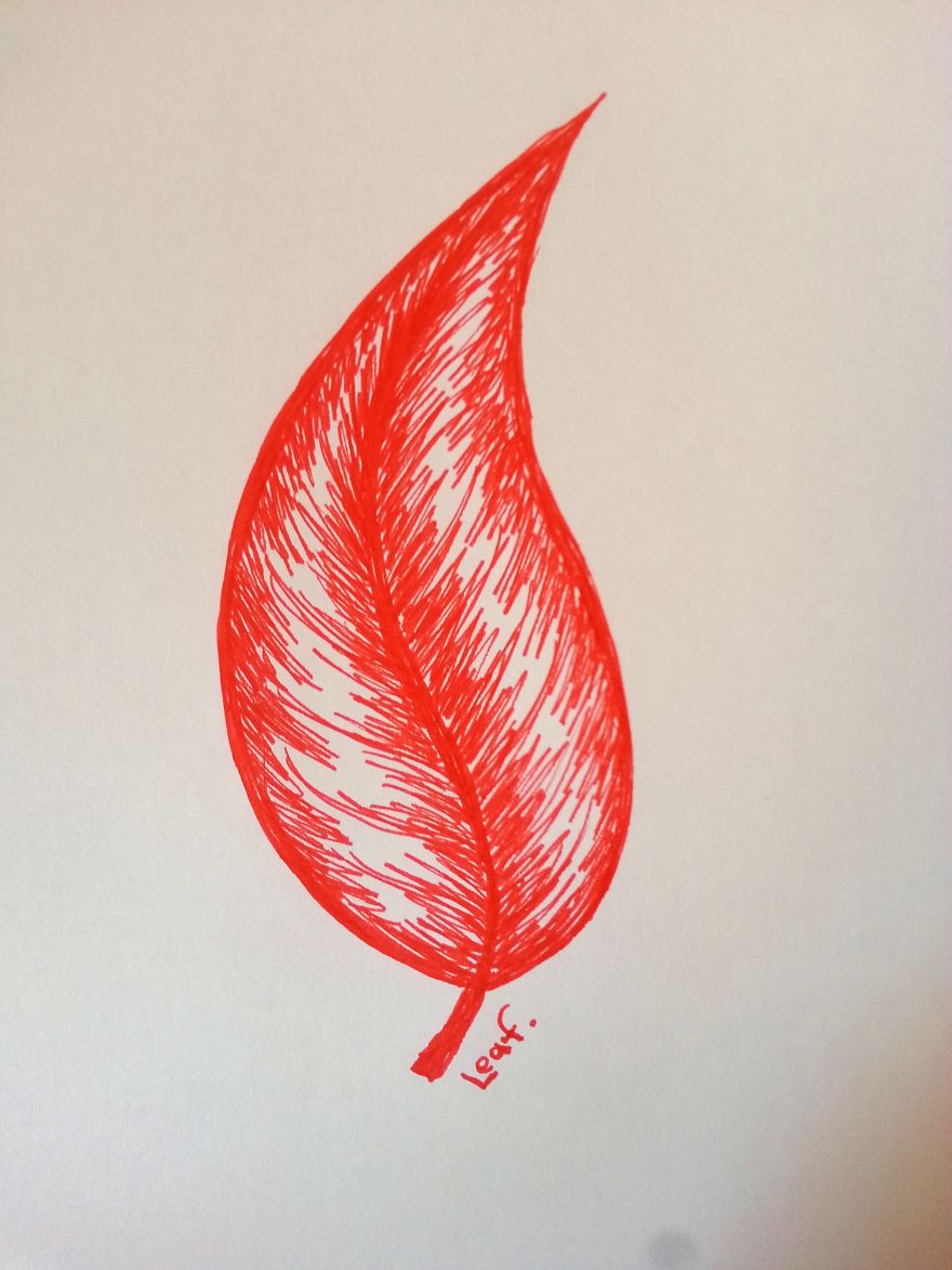 I Challenge Myself To Draw Only With Red Pencil