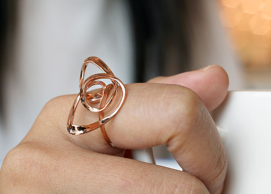 3d Printed Wire Heart Ring – Art Jewelry – Vulcan Jewelry