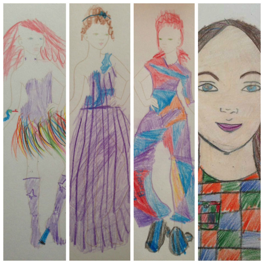 8 Year Old Izzy Combining Art And Fashion