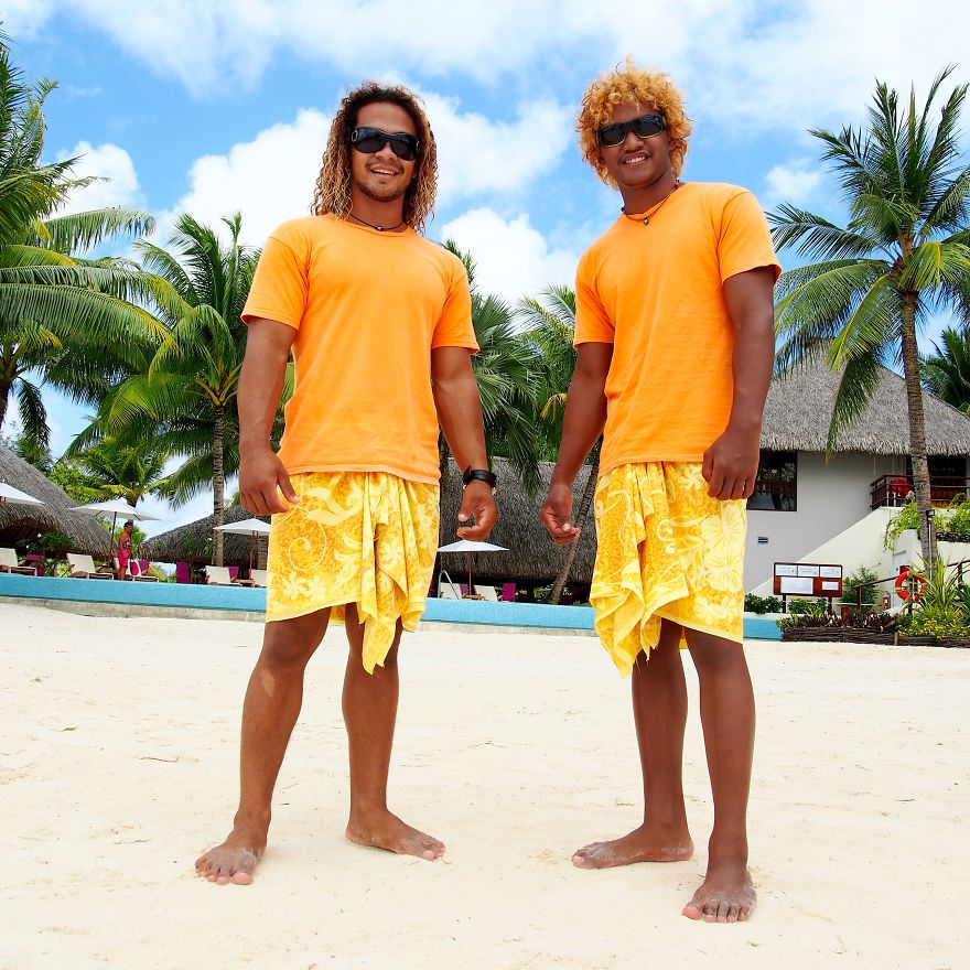Noho And Clement, Cousins And Tourist Guides. Bora Bora, French Polynesia