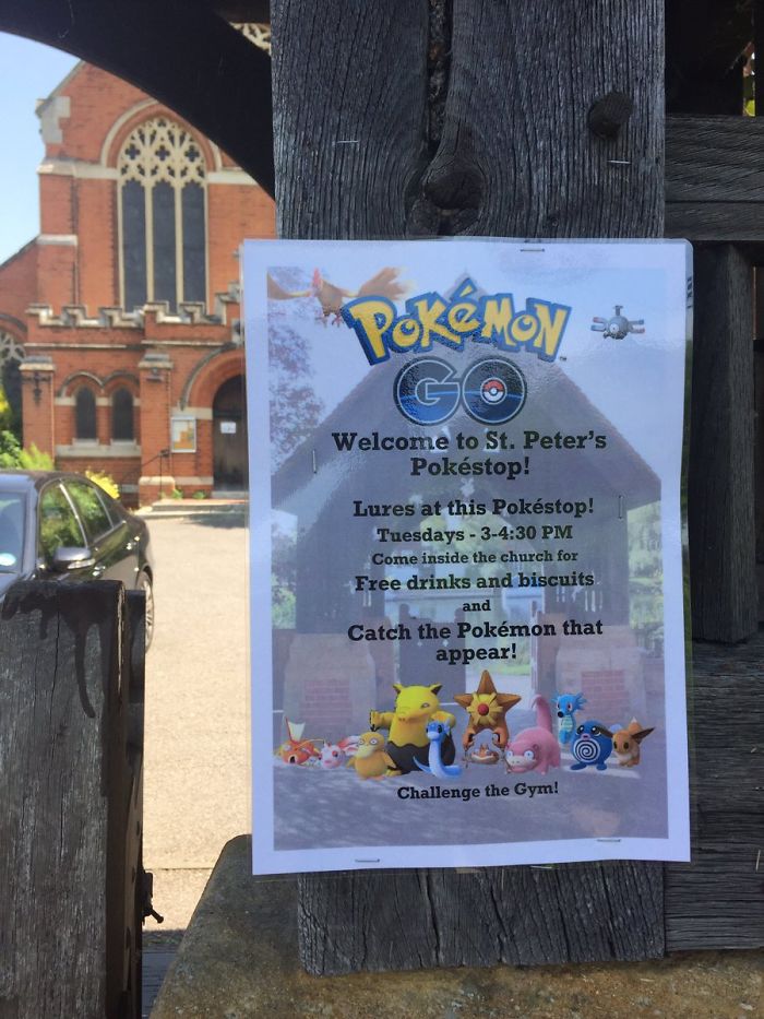 Saw This Pokemongo Sign Outside Of A Church In Staines. Thought It Was Adorable