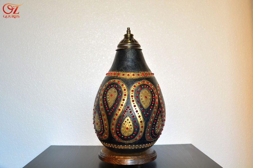 I Make Unique, One Of A Kind, Handcrafted Organic Gourd Lamps