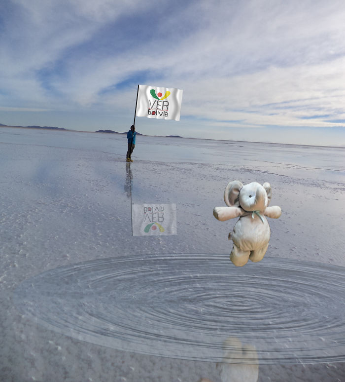 With A New Friend At The Amazing Uyuni Salt Flats In Bolivia