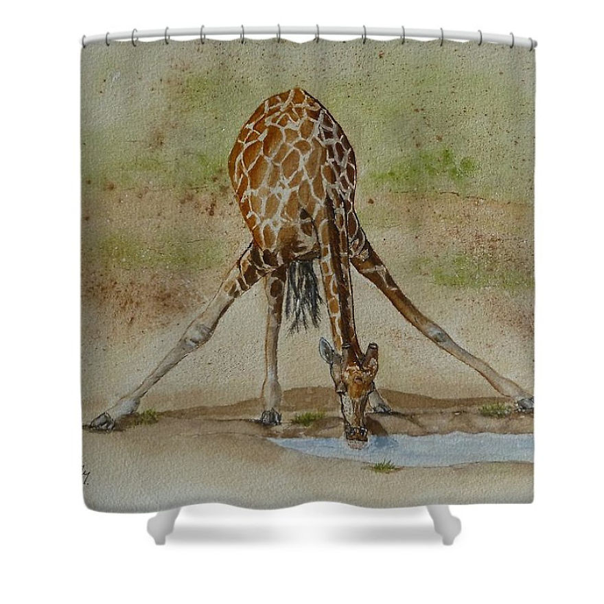 Drinking Giraffe Original Shower Curtain