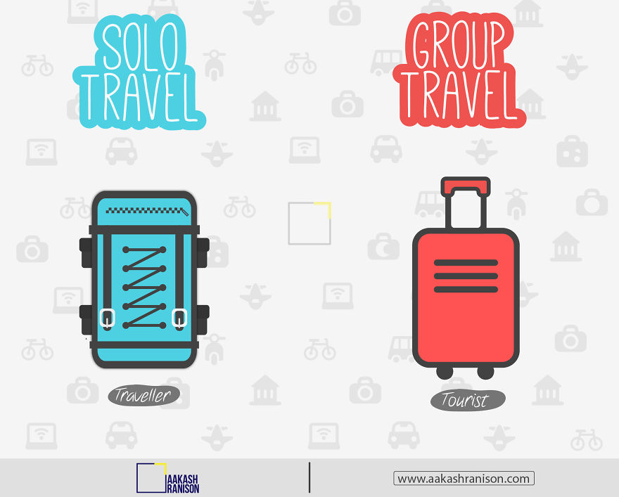 Travel Poster Series : Group Travel Vs Solo Travel