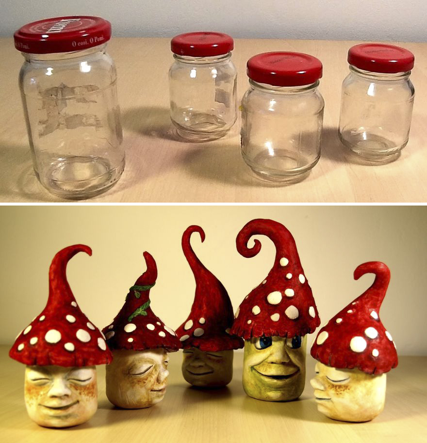 I Made Garden Gnomes Out Of Old Jars