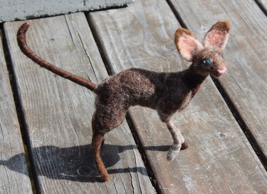 I Make Needle Felted Sphinx Cats With Wool Roving