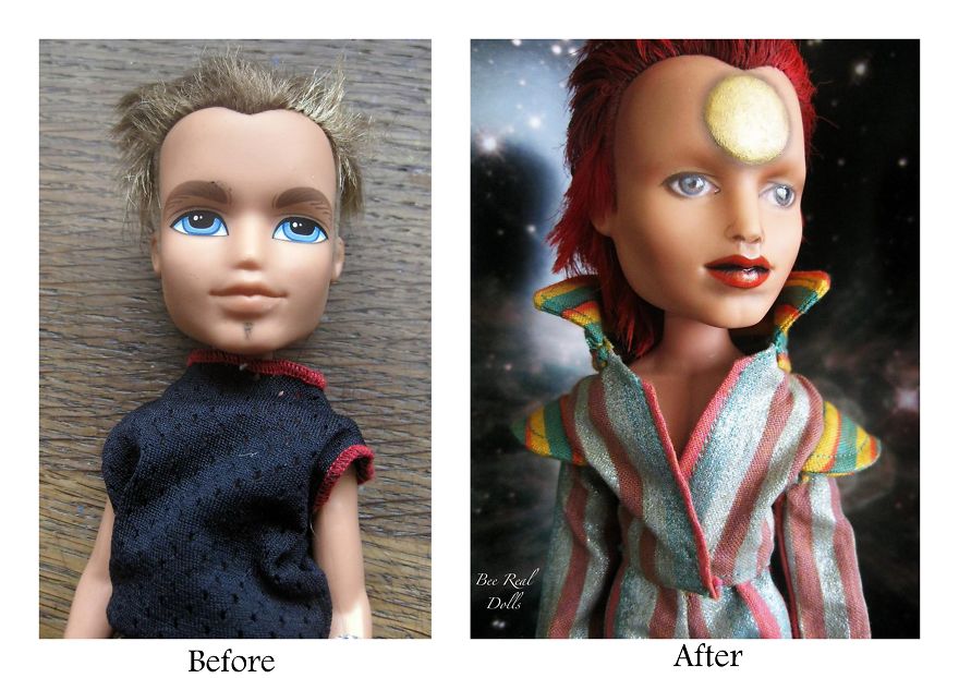 I Paint Second Hand Dolls To Look Like Famous People Who Have Recently Passed Away