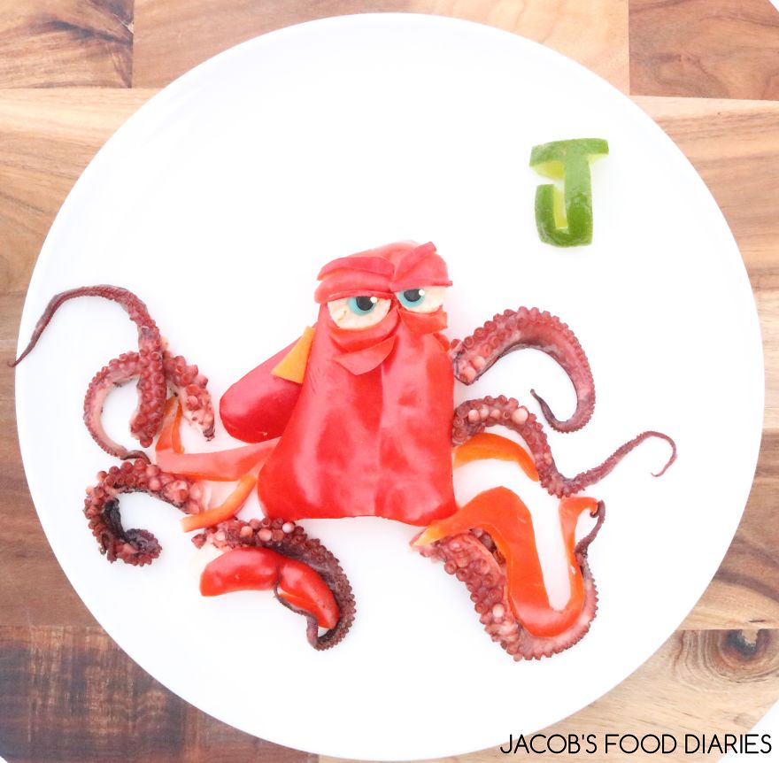 Hank From Finding Dory. Marinated Octopus With Red Capsicum And Lime