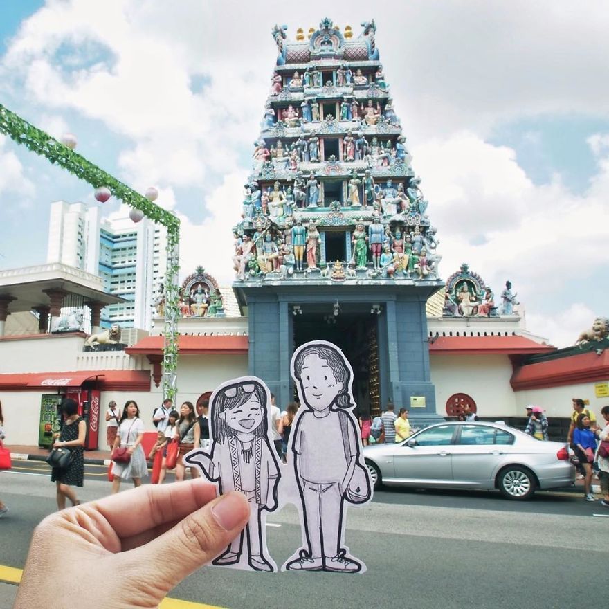 Abang & Neng At Sri Mariamman Temple, Singapore