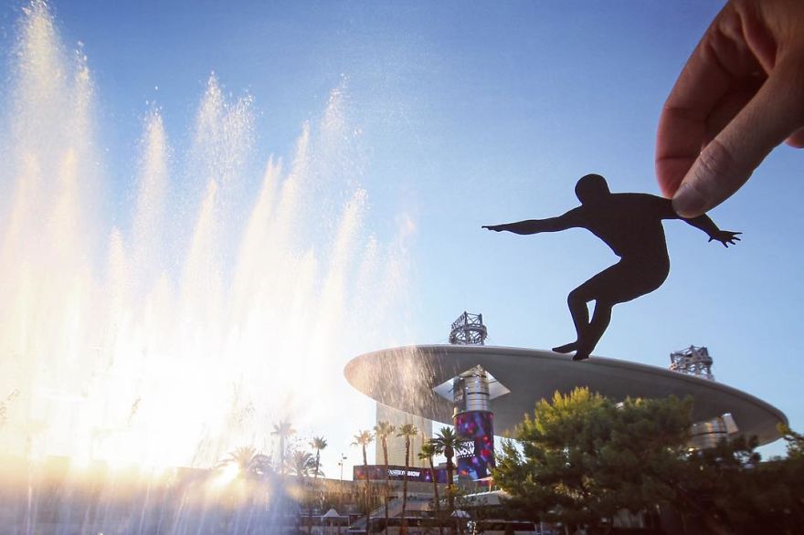 Surfing On The Roof Of The Fashion Show Mall In Vegas