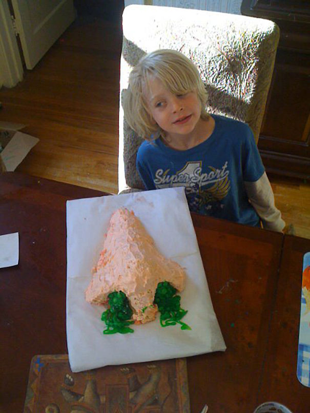 Mom Asked Dad To Help Son Make A Cake For Big Cub Scout Cake Walk...and Left Them Unsupervised.