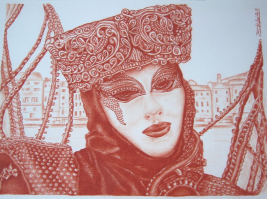 Carnival Of Venice: It Took Me Many Hours And Passion To Realize These Drawings