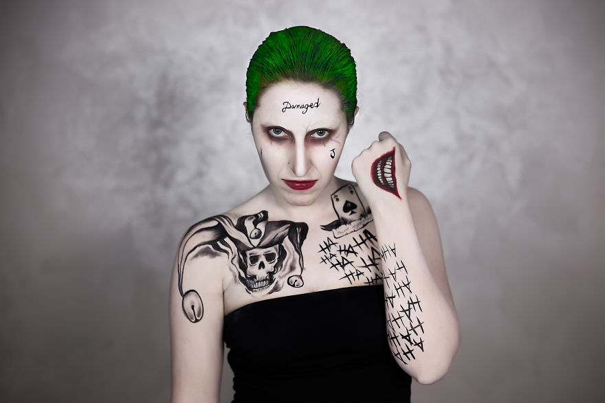 A Make Up Artist Spent 4 Hours Becoming Joker From Suicide Squad