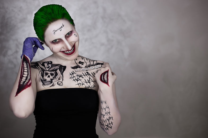 A Make Up Artist Spent 4 Hours Becoming Joker From Suicide Squad