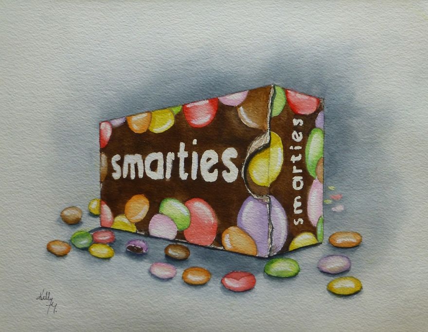 The Vintage Old Smarties Box.....painting