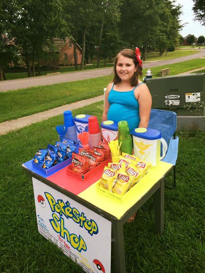 Girl In My Hometown Taking Advantage Of Having A Pokestop By Her Home