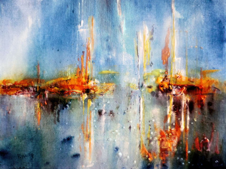 My Latest - An Abstract Painting Of The Sailing Boats'