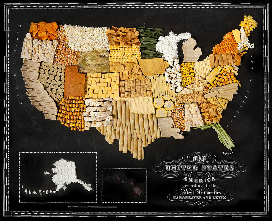 We Turned Iconic Food Of Different Countries And Continents Into Physical Maps