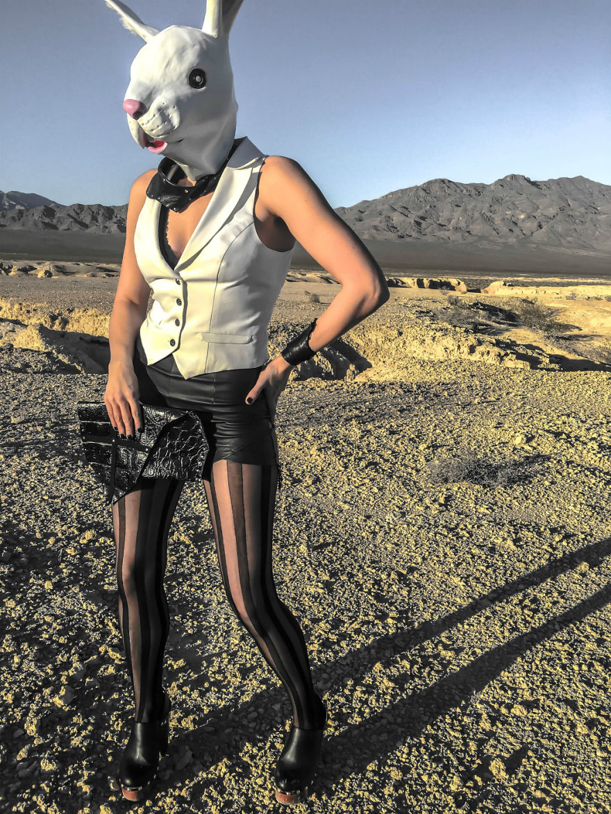 We Play Dress Up In The Desert With Bunny Masks