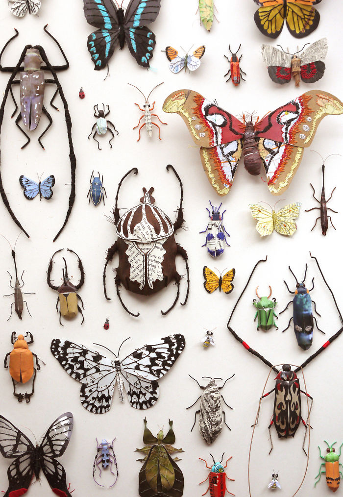 I Create Bugs, Butterflies, And Insects Using Recycled Paper, Wire And Thread
