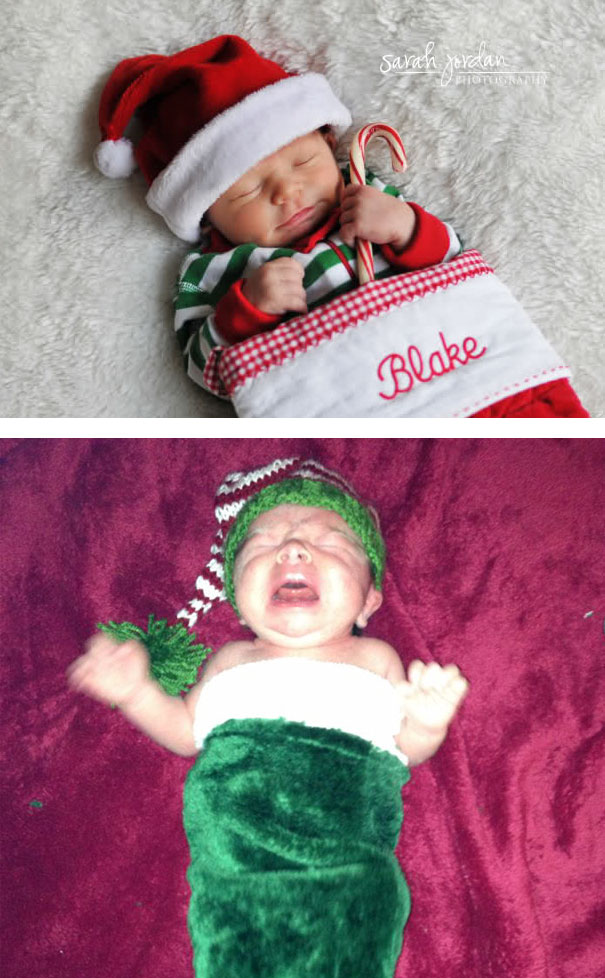 Baby In A Christmas Stocking. Nailed It
