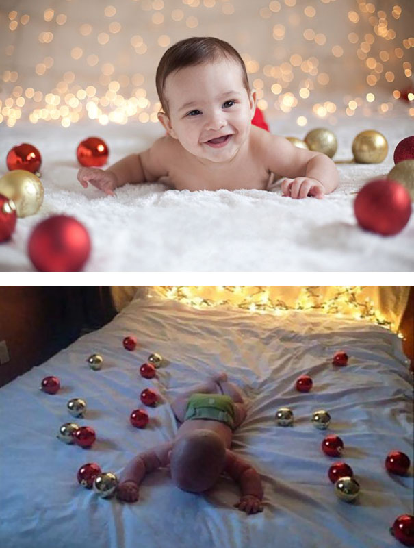 Christmas-Themed Baby Photoshoot. Nailed It